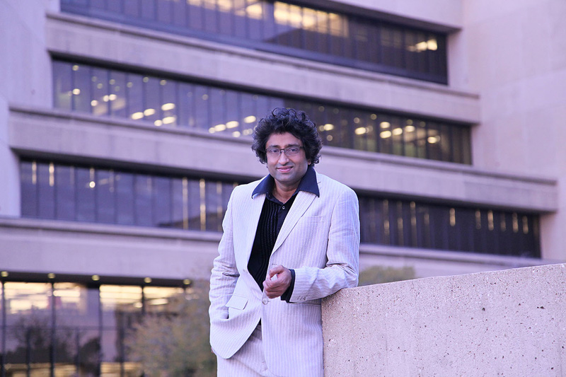 Rahul in front of the gallery in downtown Dallas.